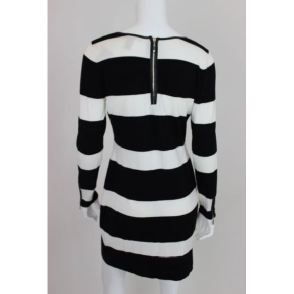NWT INC Dress Petite M Black White Stripe L/S $99 - Picture 6 of 7